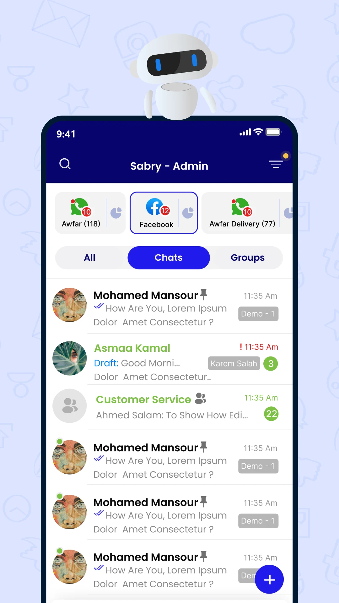 Awfar Chat screenshot